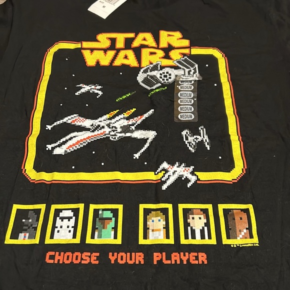 NWT Star Wars Retro Arcade Game Tee Men’s Size Med Black Short Sleeve Tee Styled - Picture 2 of 11